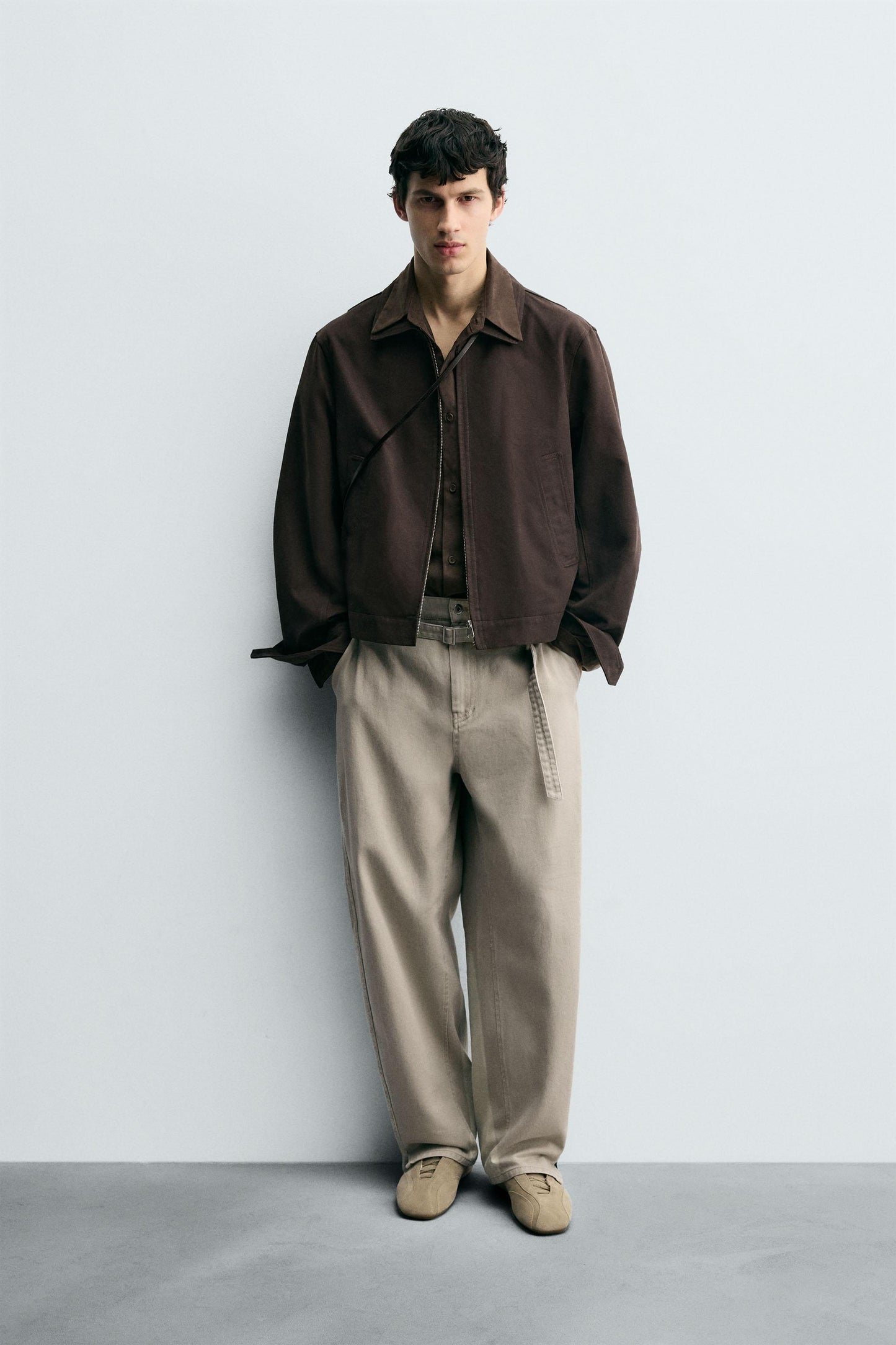 WIDE BALLOON FIT PANTS WITH BELT