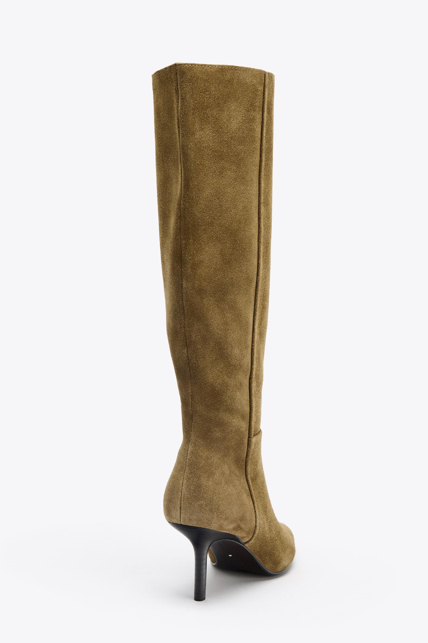 SPLIT LEATHER KITTEN HEEL BOOTS