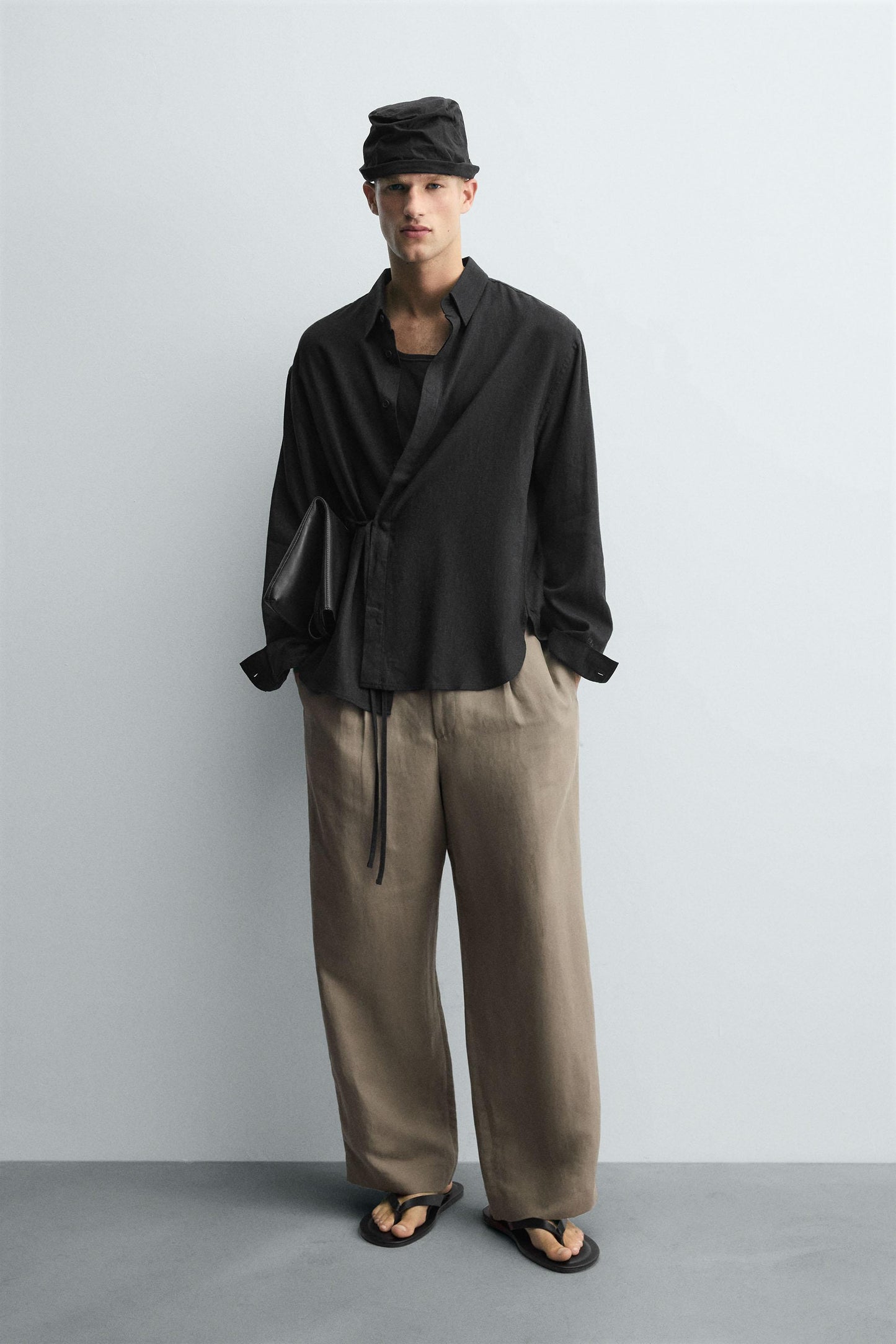 LINEN - VISCOSE TIE SHIRT