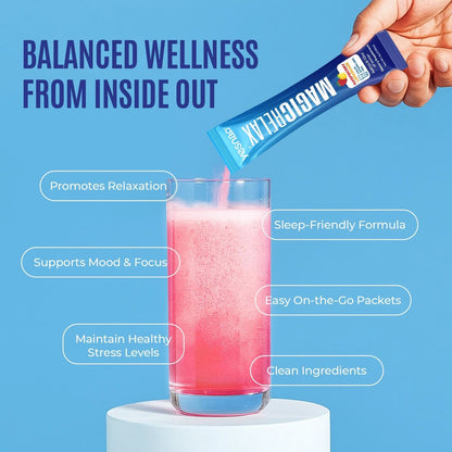 MAGICRELAX Calming Sparking Mix 8-in-1 Magnesium KSM-66 Ashwagandha Saffron Vitamin D3 GABA L-Theanine Supports Healthy Cortisol Levels,Mood and Sleep No Sugar Non GMO Raspberry Lemonade Flavor