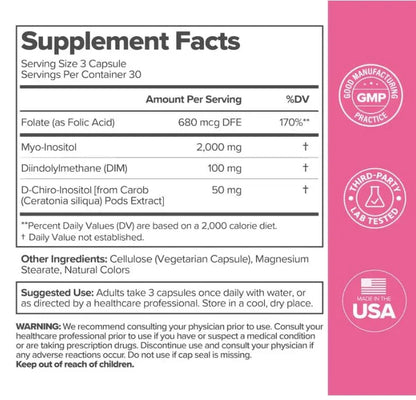 FLO Ovarian Support Vitamin 90 Vegan Capsules Dietary Supplement Hormone Balance